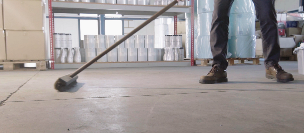 Sweep floor with a Brush